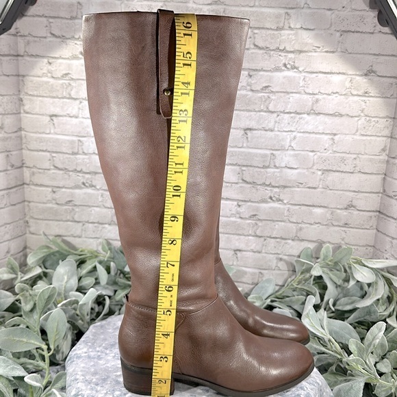 Crown Vintage Aubrie Leather Cognac Round Toe 16.5” Tall Dress Boots WMS 6M✨VGUC - Picture 12 of 16